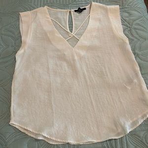 Cream capped sleeve shirt